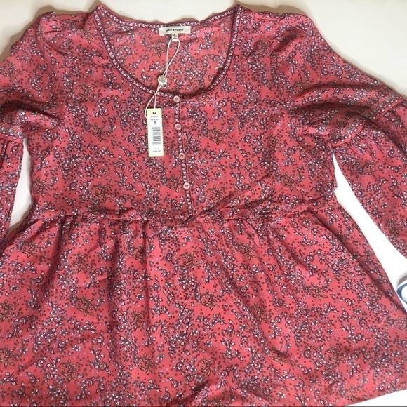 NWT Max Studio peach pink flowy blouse floral S - Picture 10 of 11